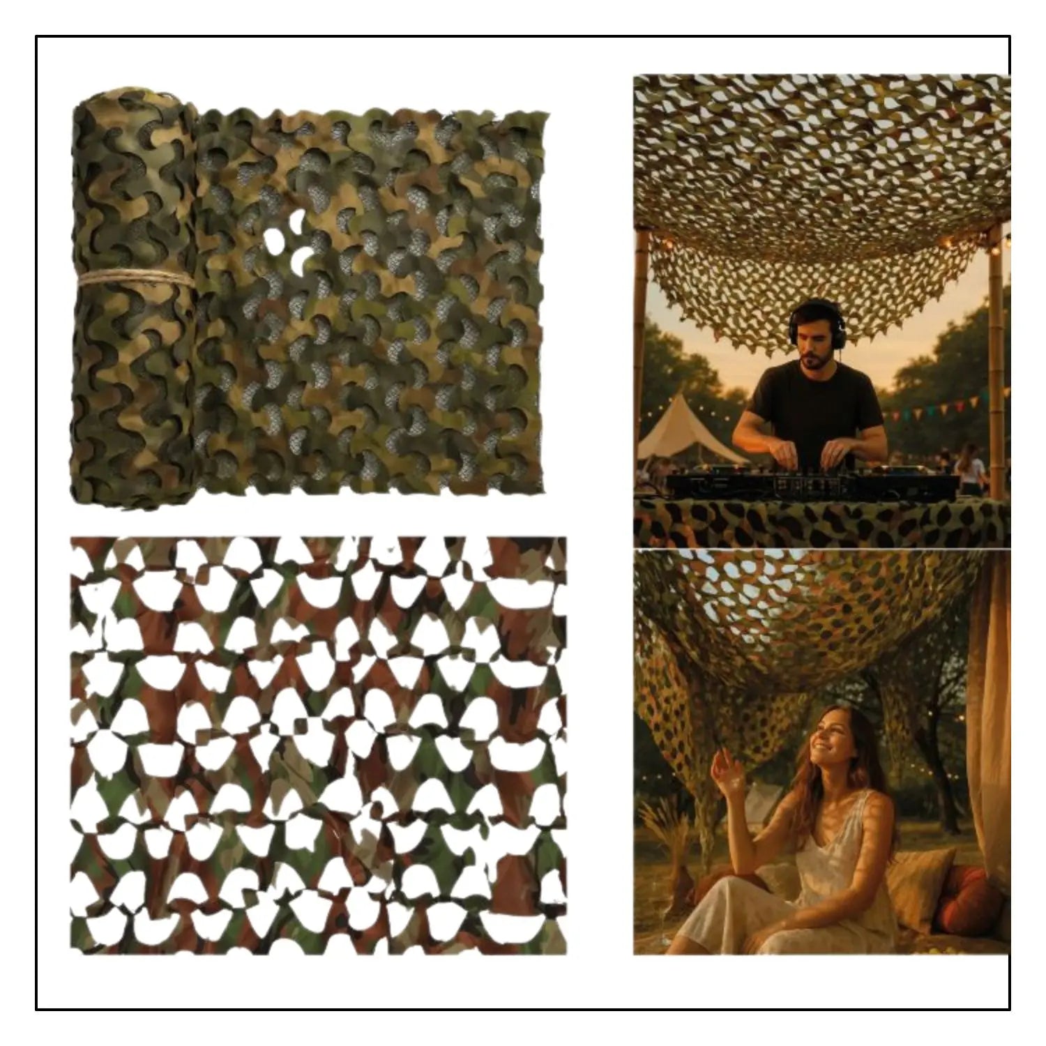Tela de camuflaje verde para decoración de fiestas temáticas y eventos estilo militar