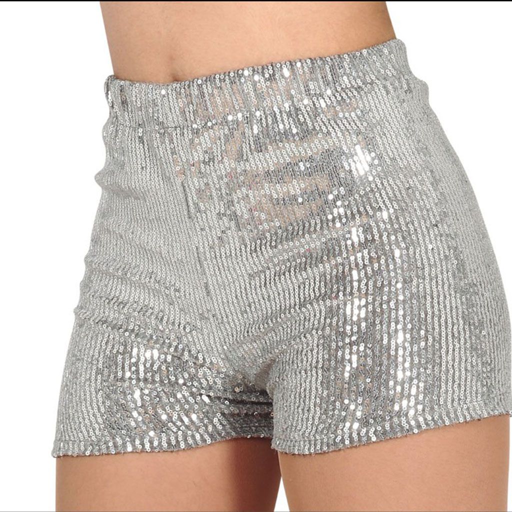 Shorts Lentejuelas Plata Tienda de disfraces online - Mercadisfraces