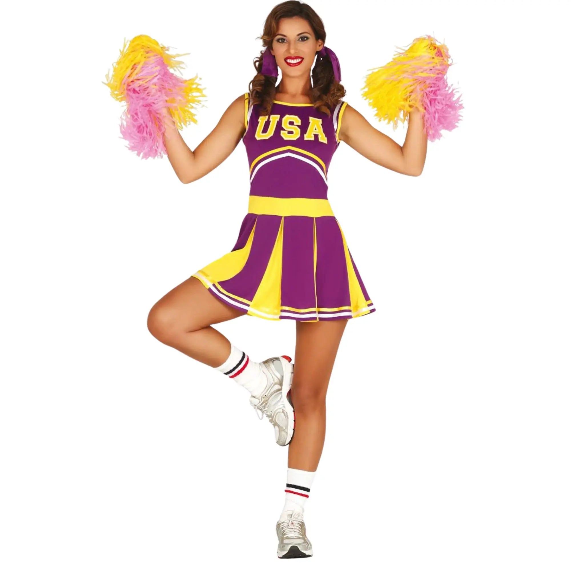 Disfraz de cheerleader adulta con vestido deportivo ideal para Carnaval y fiestas temáticas