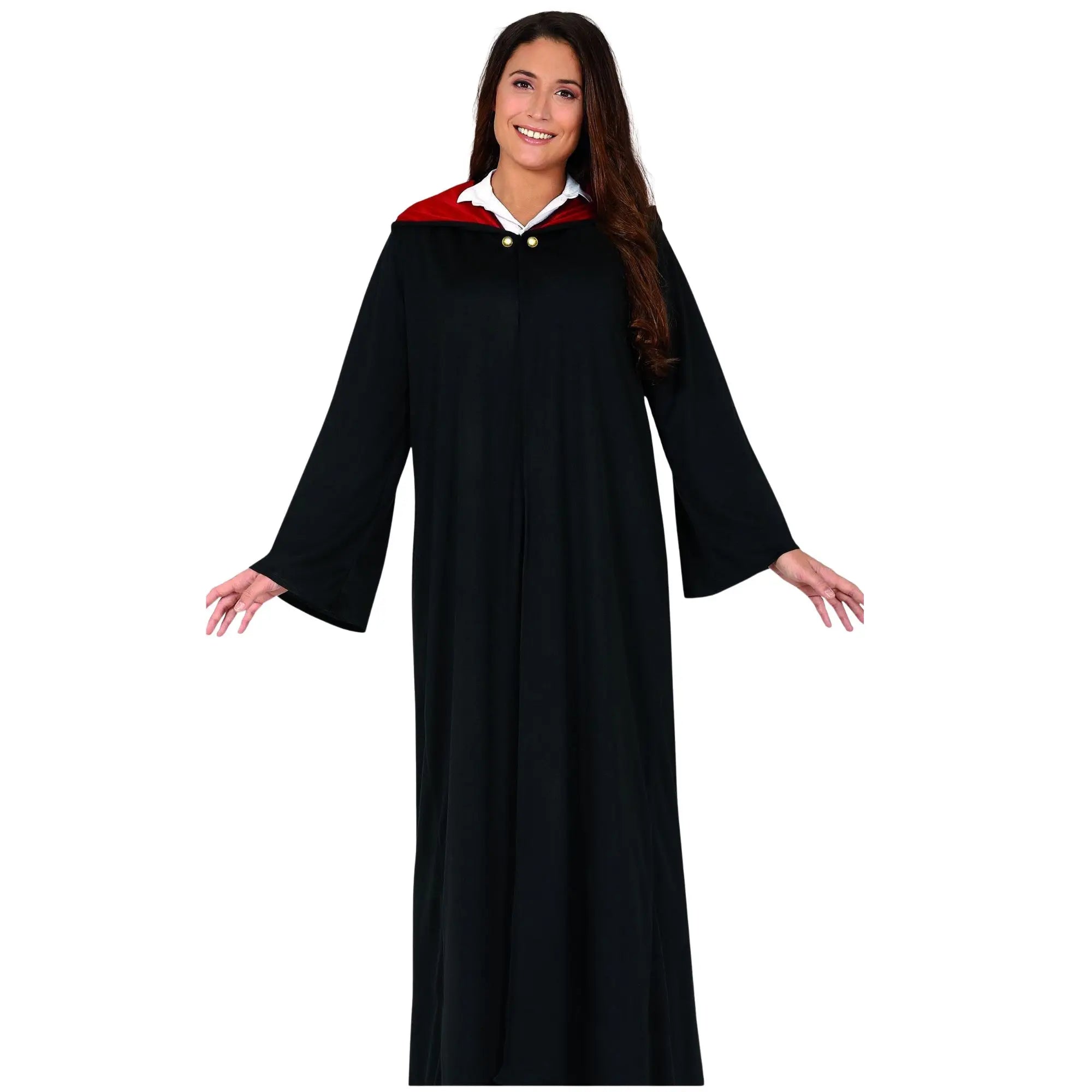 Disfraz de estudiante de magia para mujer adulta con túnica y capucha estilo cine y cuentos