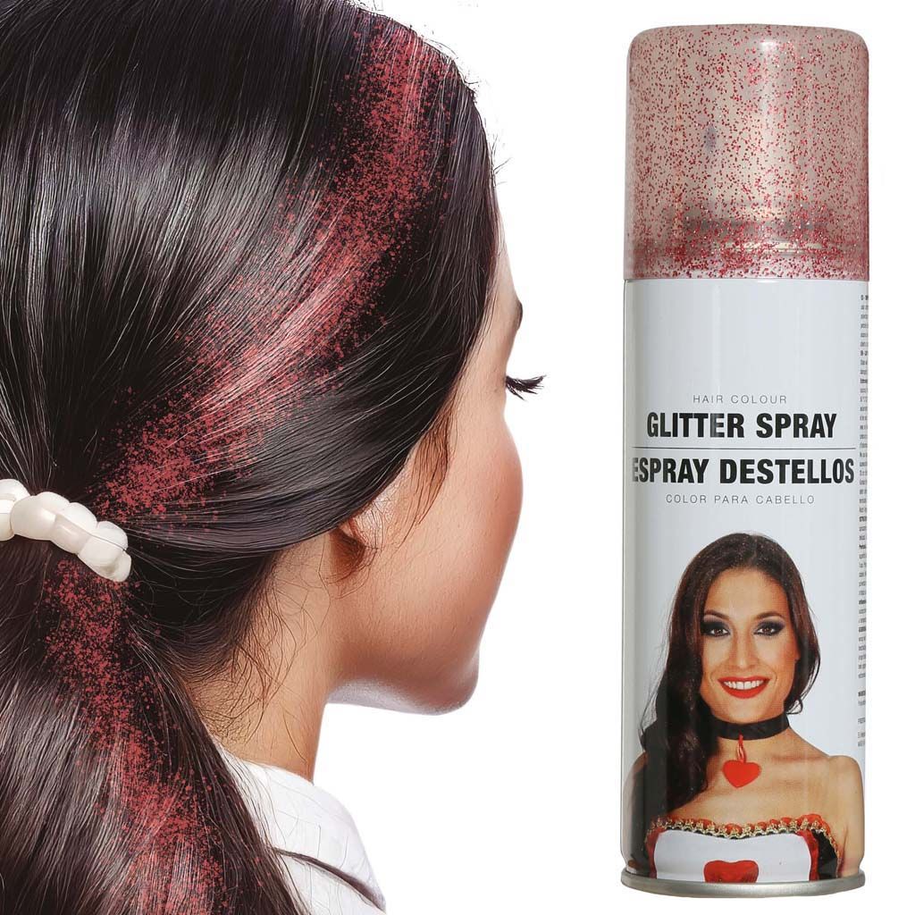Spray Glitter Destellos Color Rojo Tienda de disfraces online - Mercadisfraces