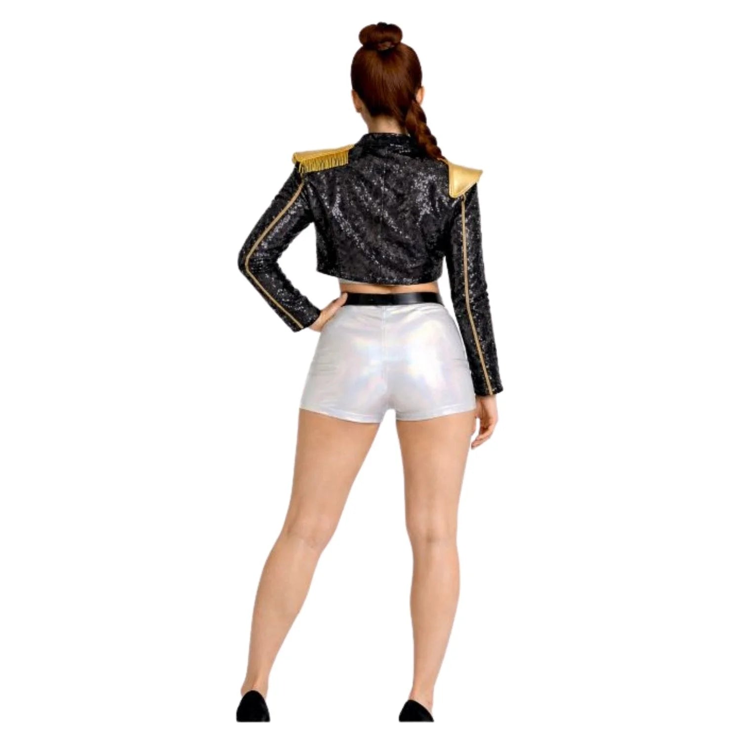 Disfraz de Pop Star Plateada para Mujer