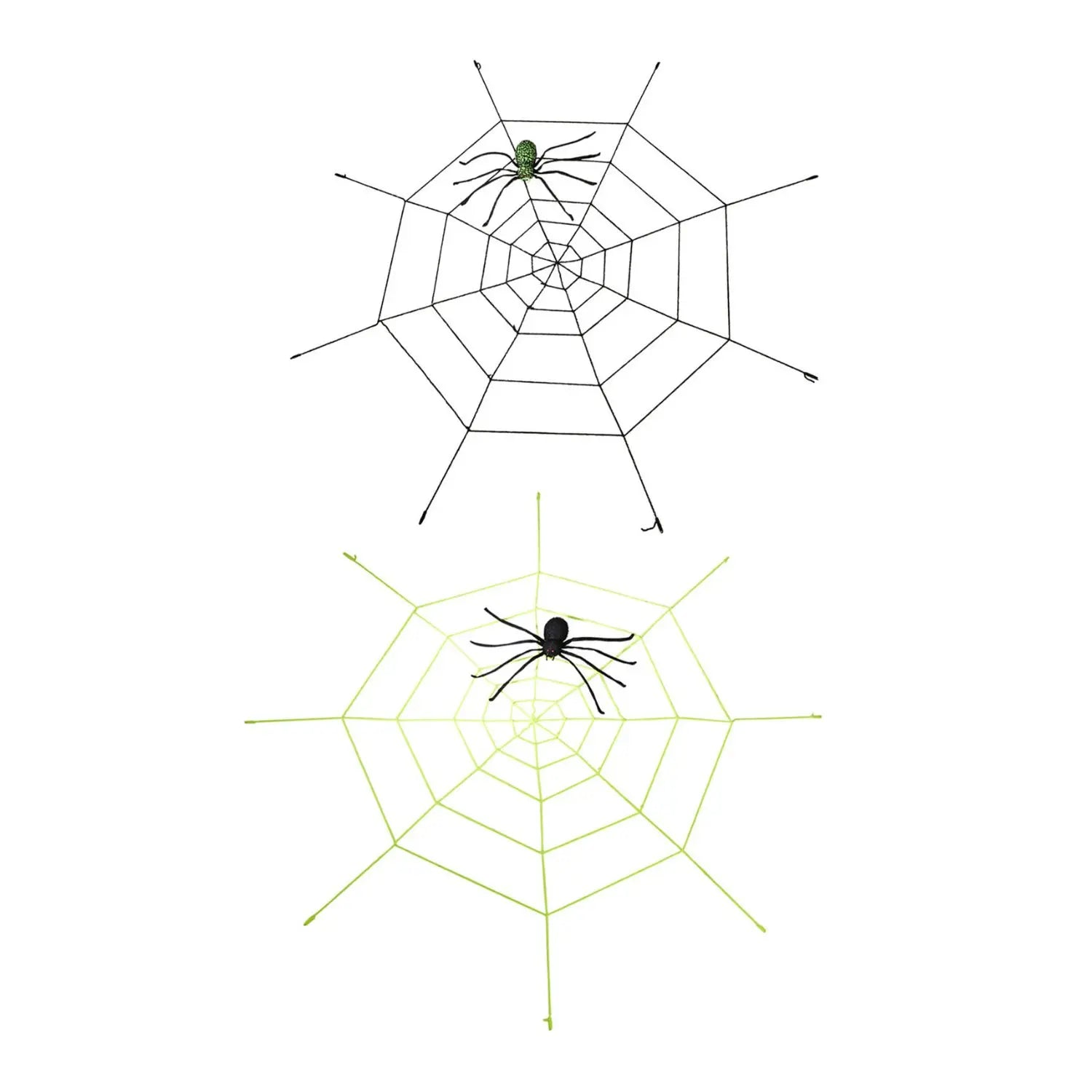 Telaraña gigante con araña luminosa