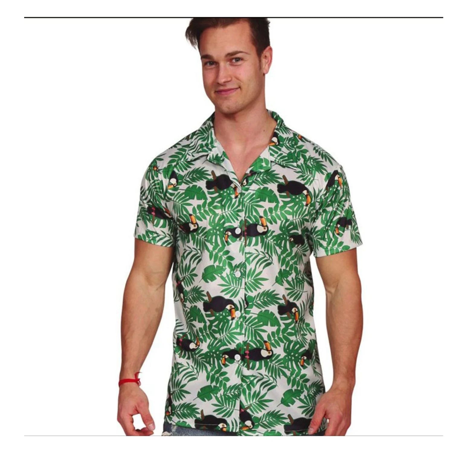 Camisa hawaiana de palmeras para hombre con estampado tropical ideal para fiestas de verano y temática hawaiana