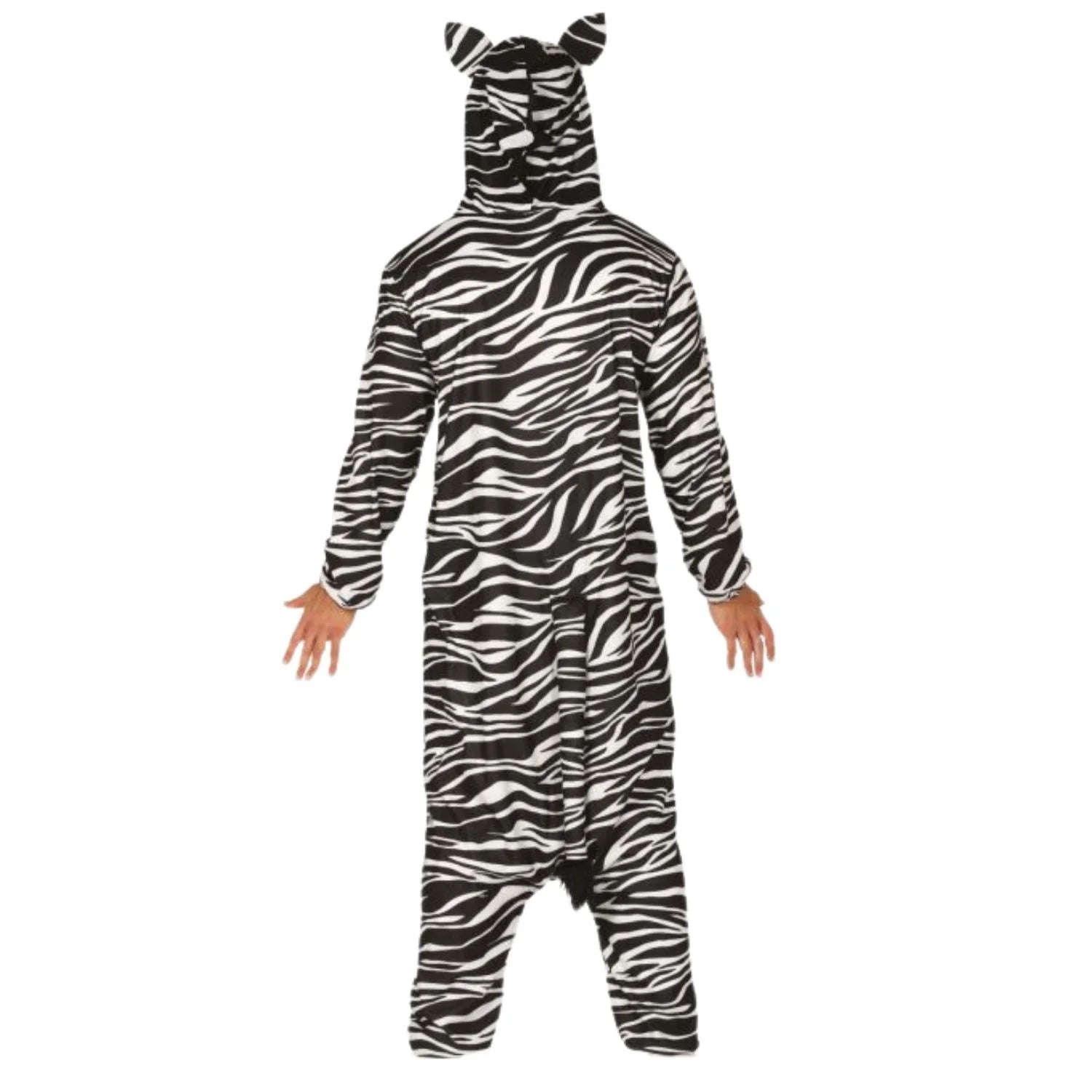 Adulto con disfraz de cebra tipo pijama para Carnaval
