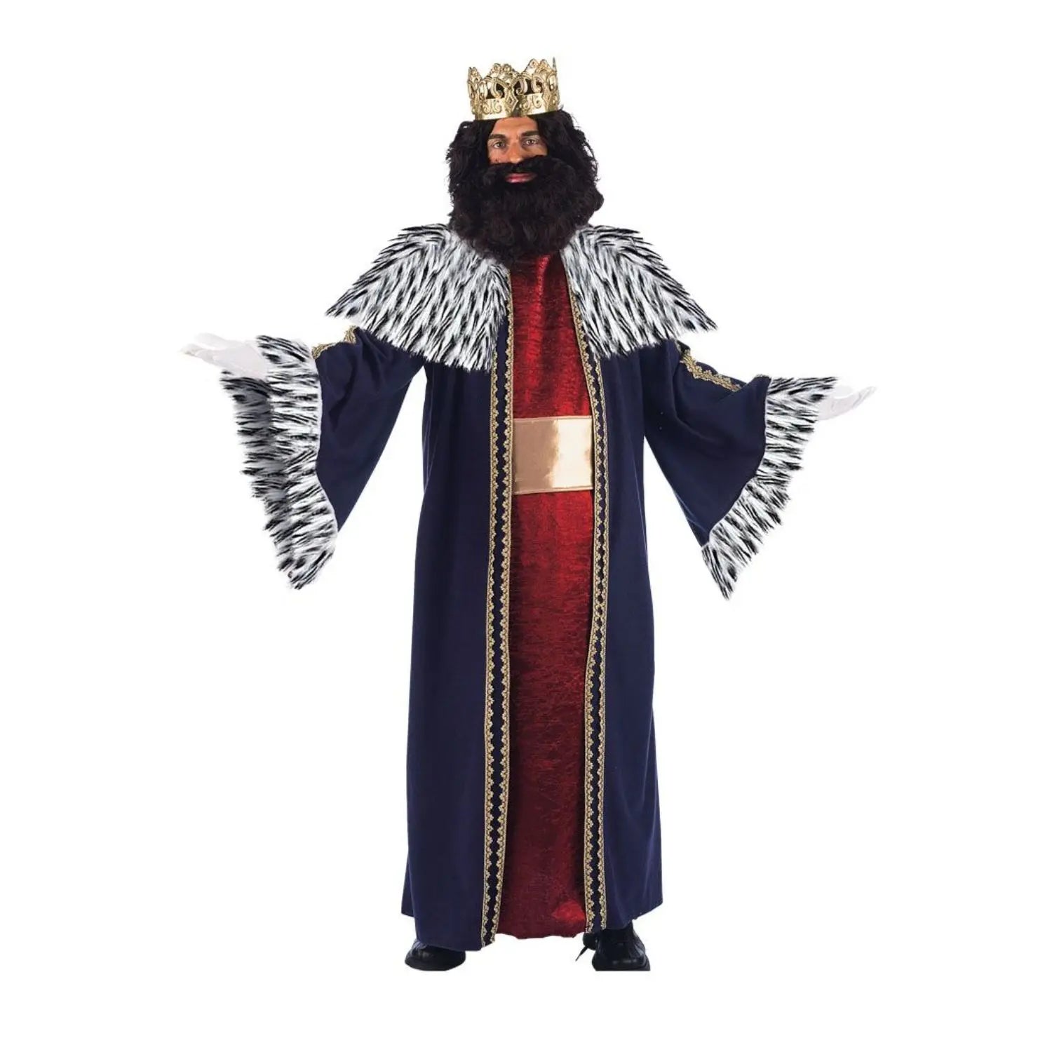 Disfraz de Rey Mago de Lujo para adulto con túnica y cinturón. Ideal para Cabalgatas de Reyes, Navidad y belenes vivientes.