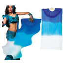 abanico azul y blanco complemento para disfraz árabe o danza del vientre ideal para Carnaval y espectáculos