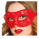Antifaz sexy rojo de encaje para disfraces y bailes de máscaras