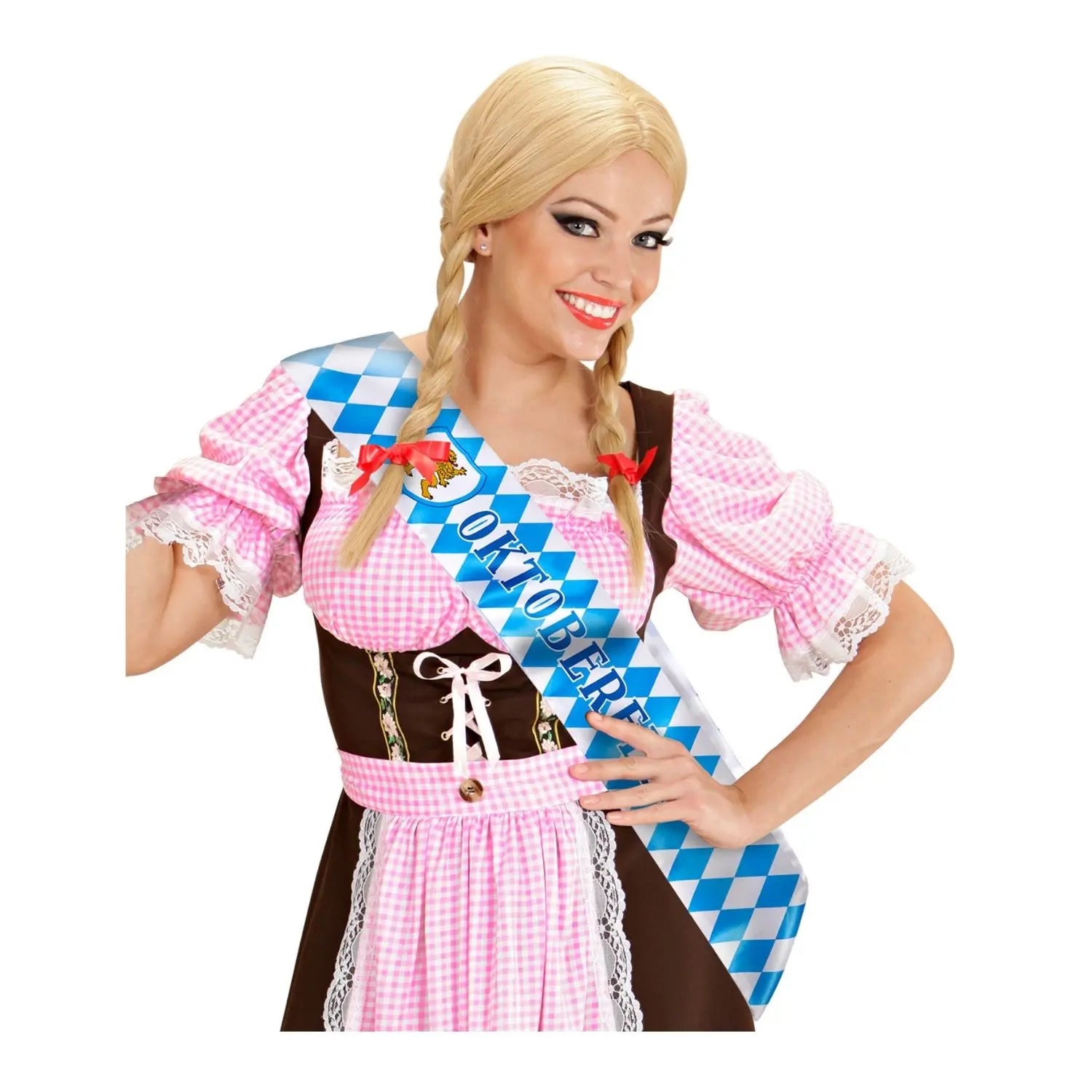 banda oktoberfest azul de raso complemento para look bávaro o fiesta de cerveza