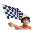 bandera de cuadros blanco y negro 45x30 cm complemento para look de carreras o temática racing