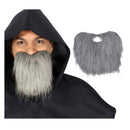 Barba gris pequeña postiza para disfraces de mago, anciano y personajes medievales