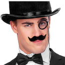 Bigote negro diplomático postizo para disfraz elegante
