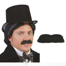 Bigote negro estilo caballero postizo para disfraz