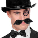 Bigote negro adhesivo postizo para disfraz