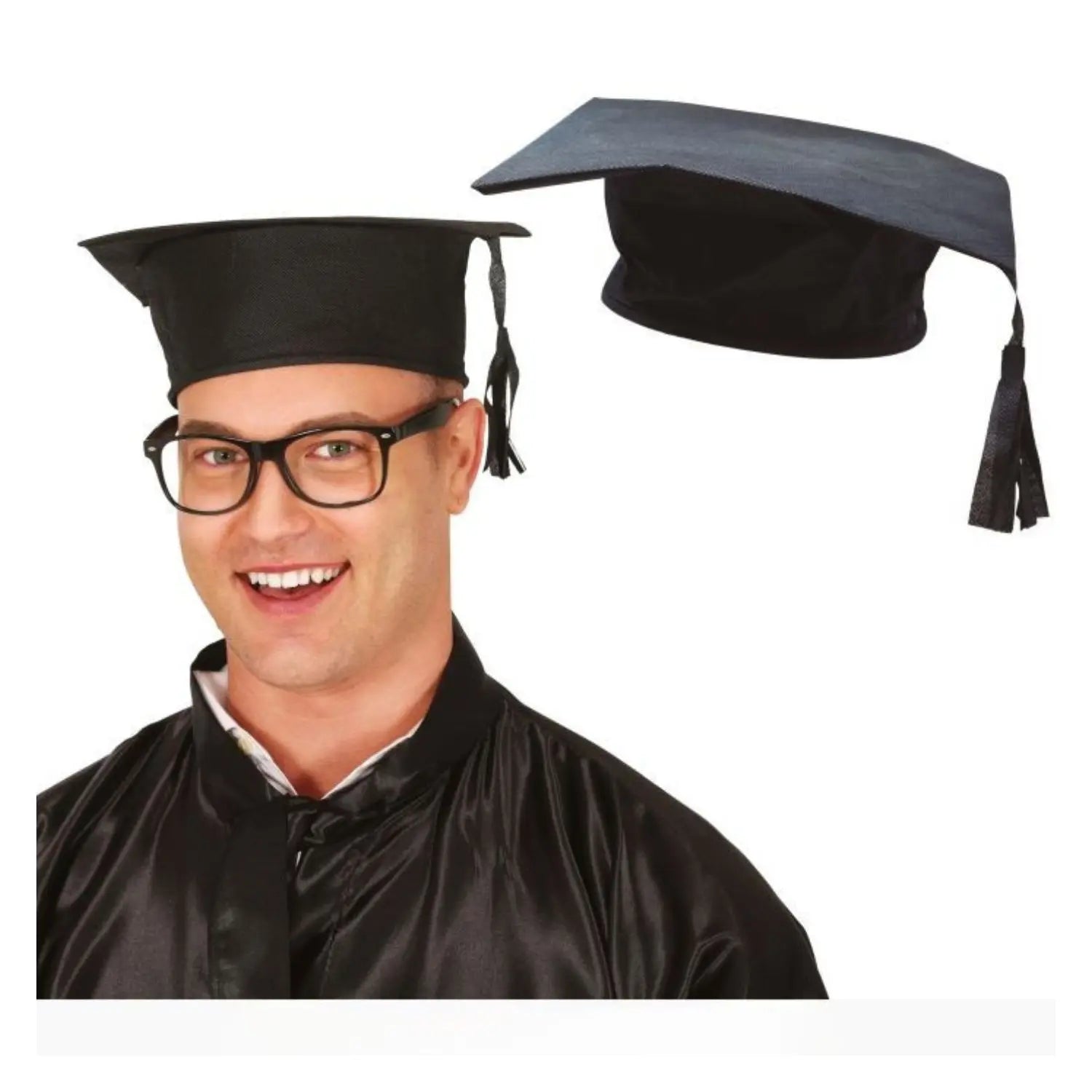 birrete de graduacion negro con borla complemento disfraz estudiante