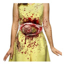 bolsa de despojos humanos complemento para look de terror en Halloween con efecto sangriento realista
