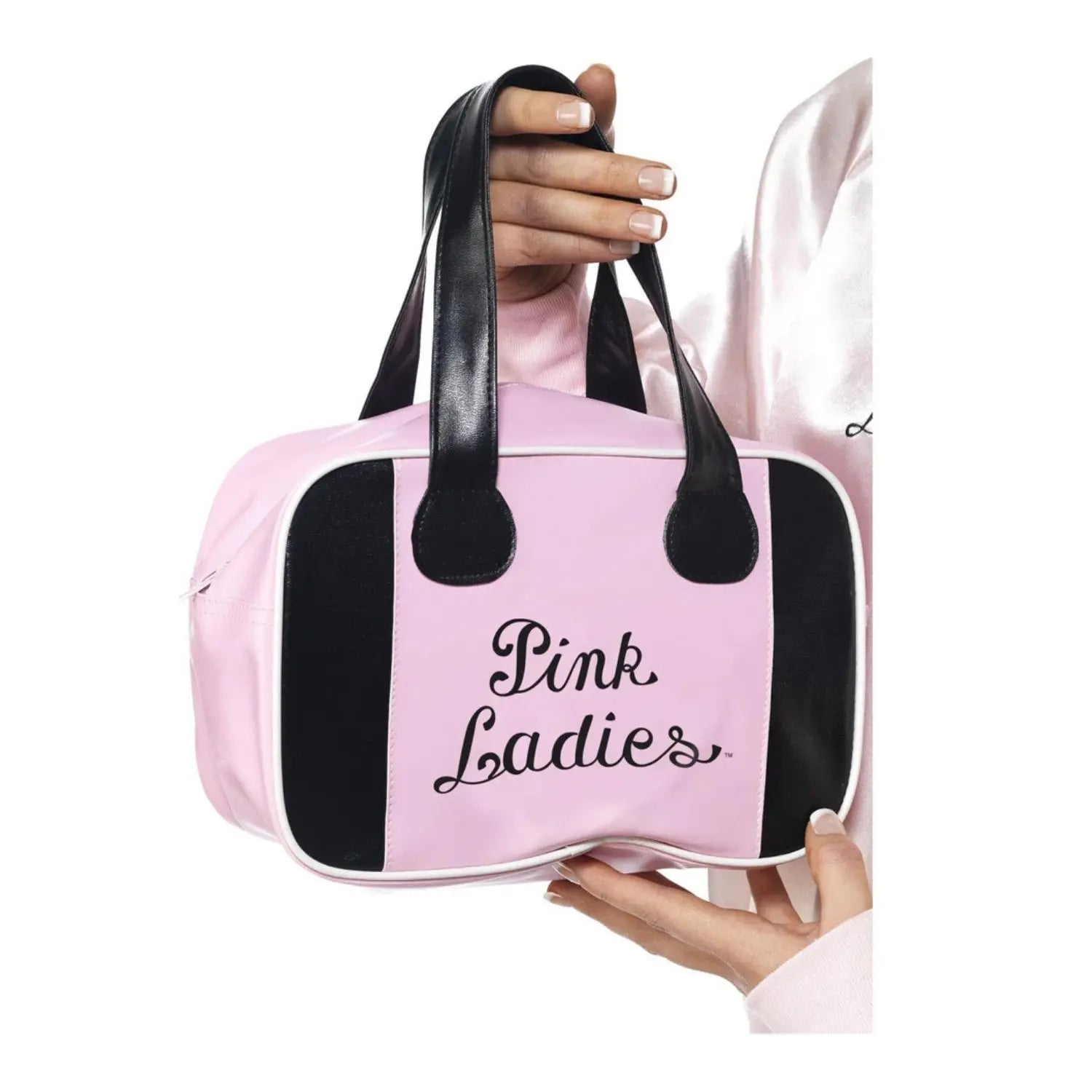bolso rosa pink ladies complemento para look años 50 o fiesta temática retro