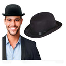 Bombín de satén negro sombrero elegante complemento para disfraz