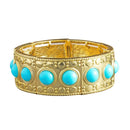 Brazalete dorado con piedras turquesa para disfraces de egipcia y romana