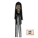 Calavera colgante con luz de 150 cm para decoración de Halloween