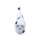 calavera con telaraña y arañas decorativas de 25 cm para ambientación terror Halloween