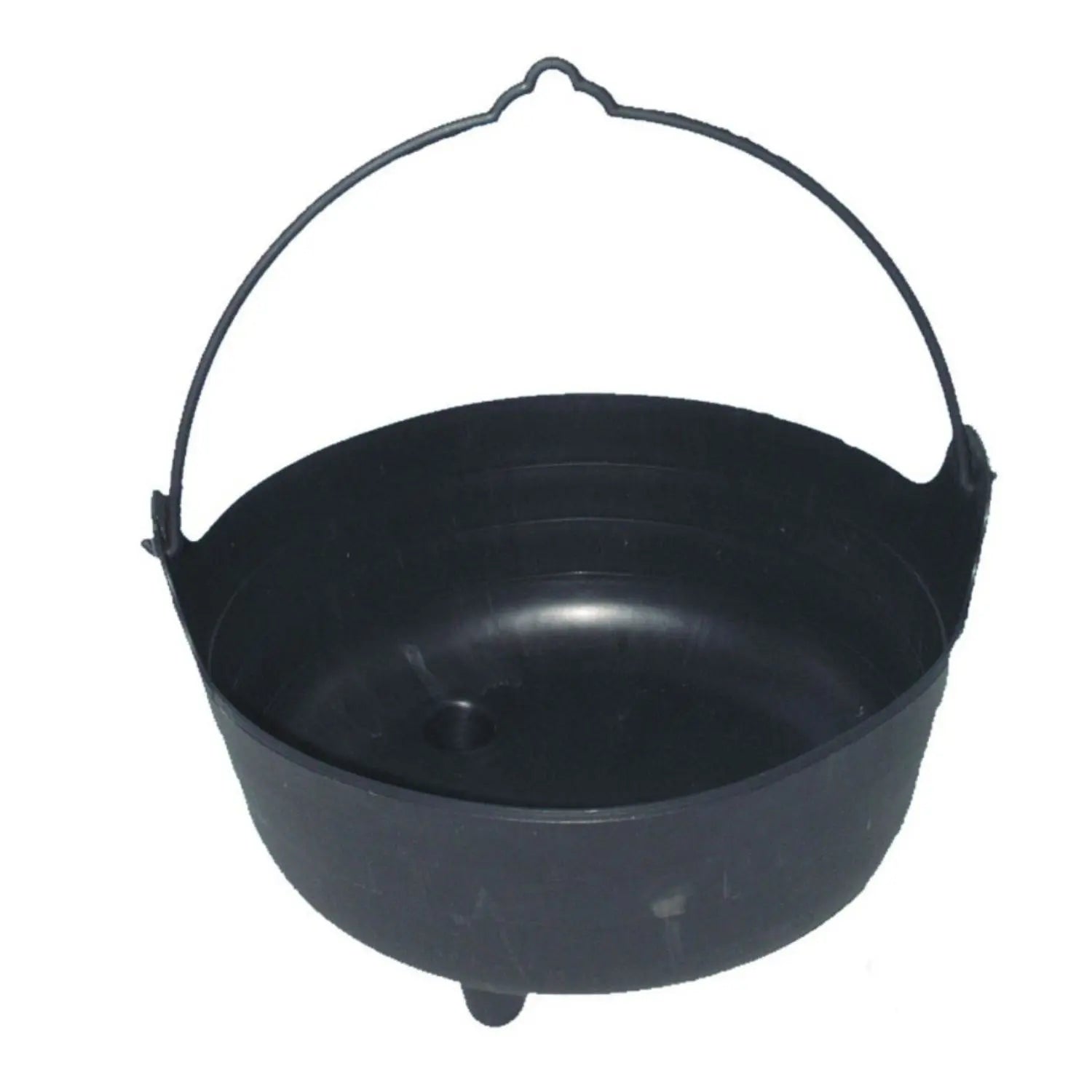 Caldero de bruja negro de plástico con asa para decoración de Halloween y fiestas temáticas