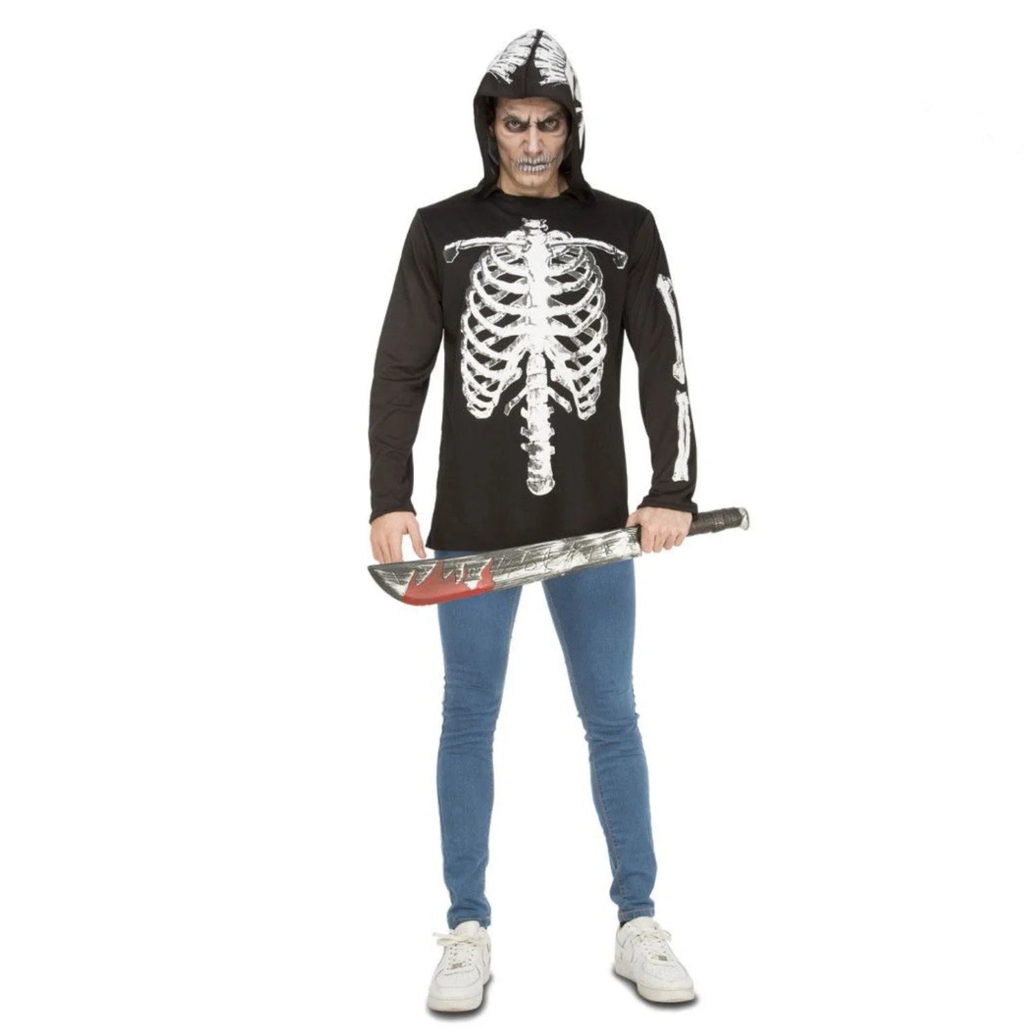 Camiseta de esqueleto para adulto con diseño de huesos para Halloween