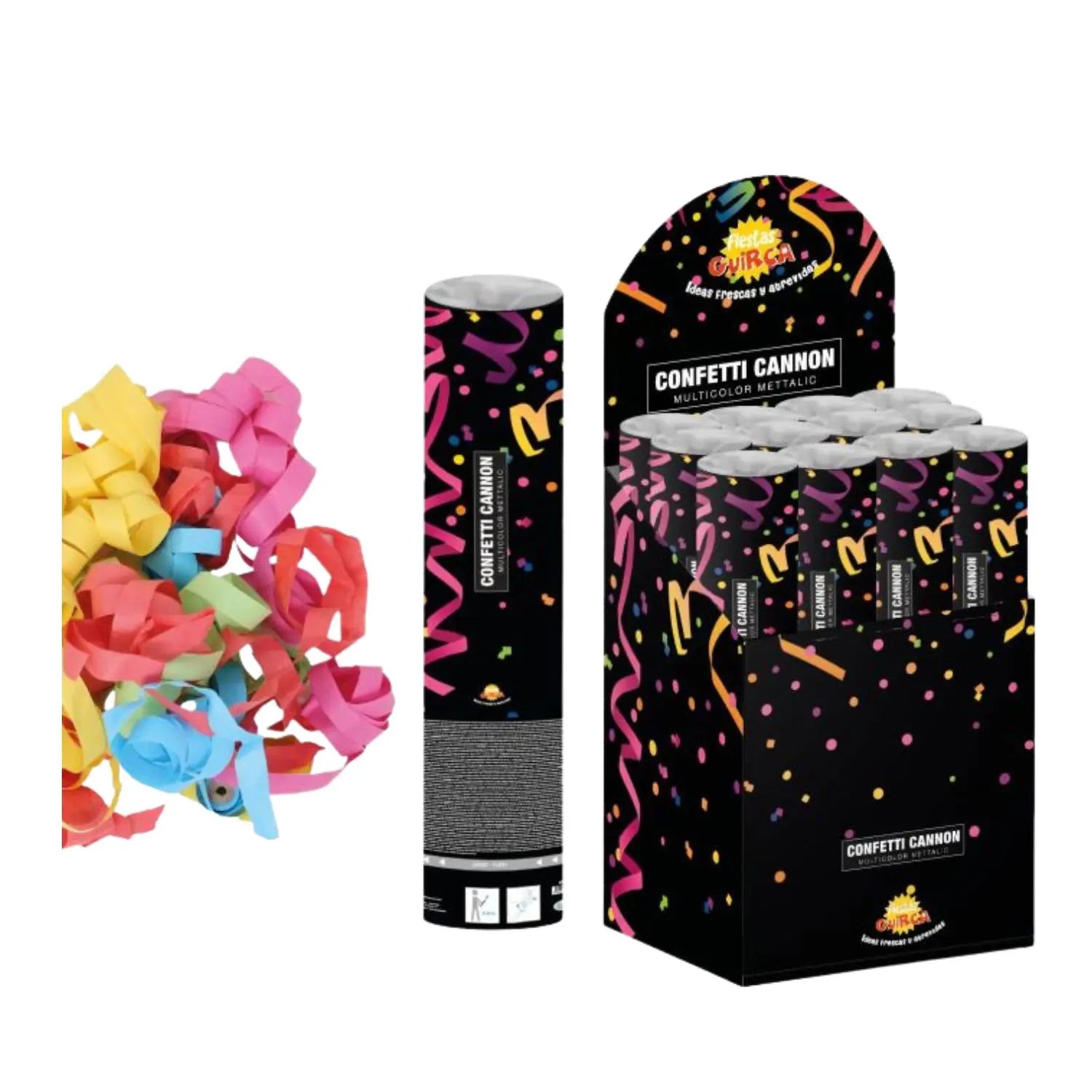 cañon de confetti 40 cm aire comprimido complemento para fiestas y celebraciones con efecto espectacular