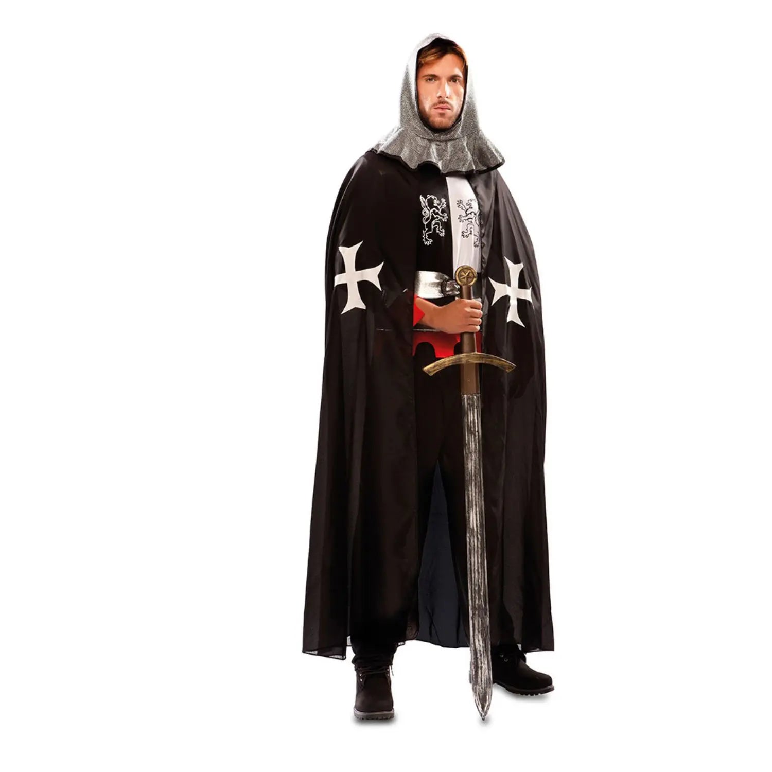 capa medieval negra adulto complemento para look de fantasía o estilo oscuro en fiestas temáticas