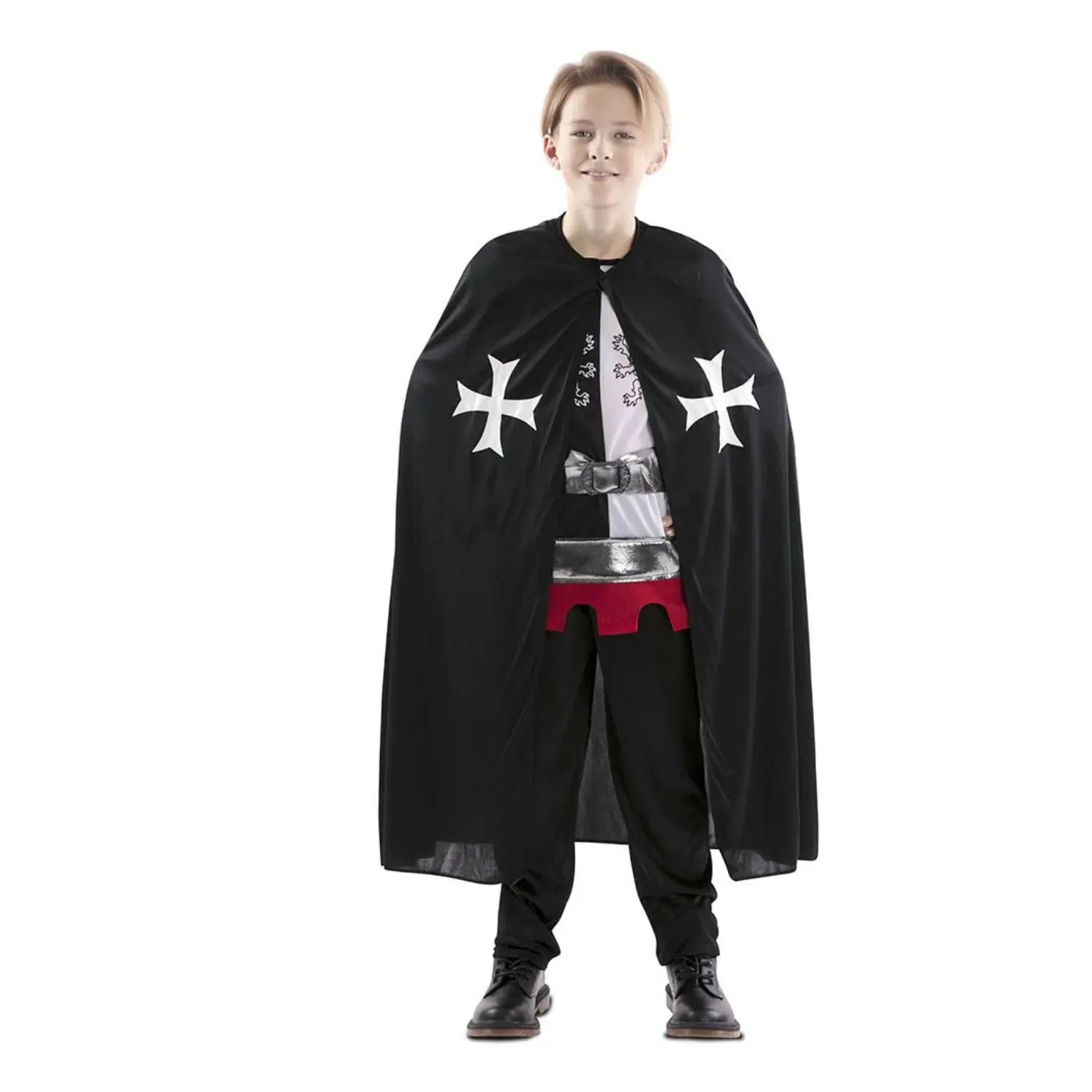 capa medieval negra infantil complemento para look de fantasía o estilo oscuro en fiestas temáticas