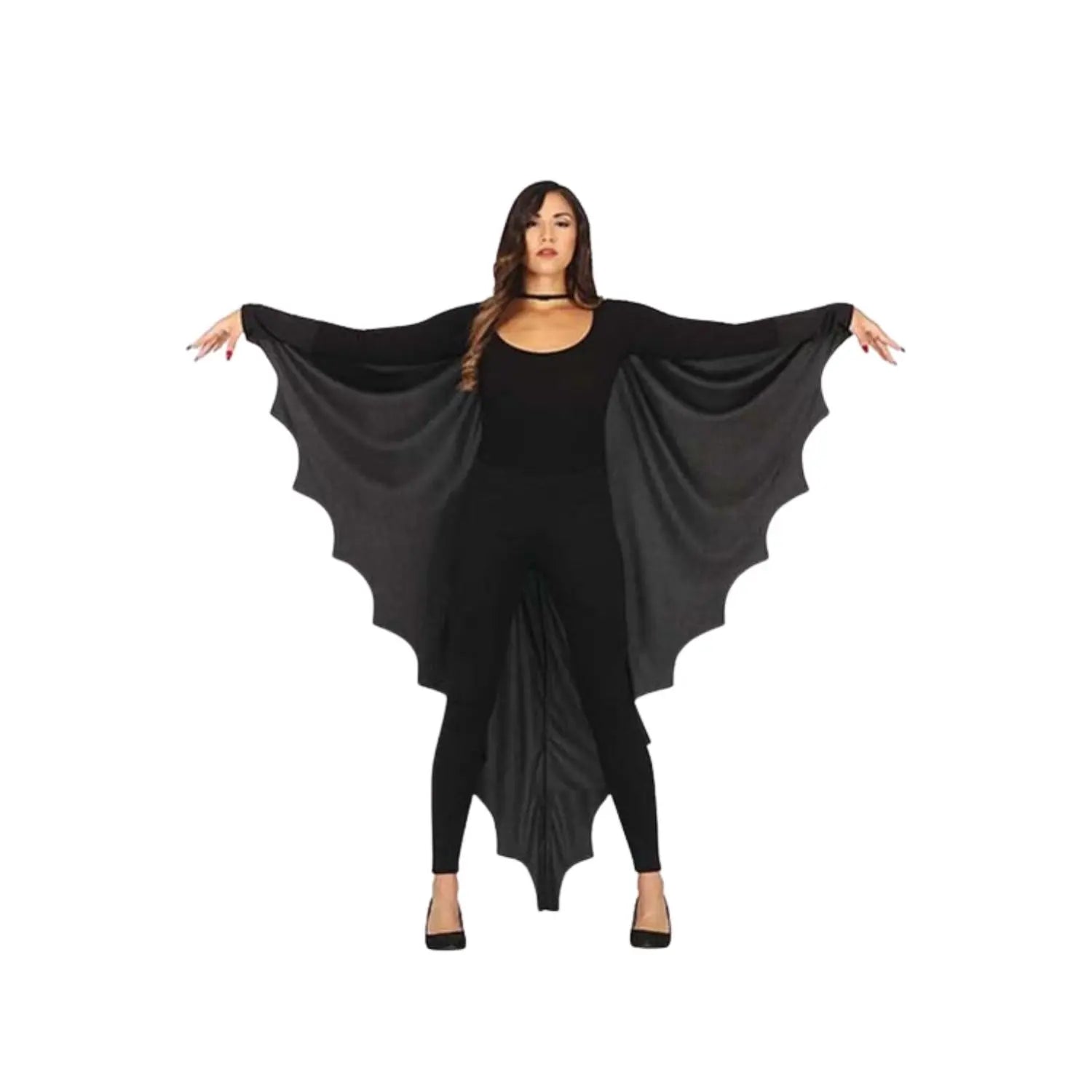 Capa de murciélago para adulto con alas negras de 124 x 124 cm para Halloween