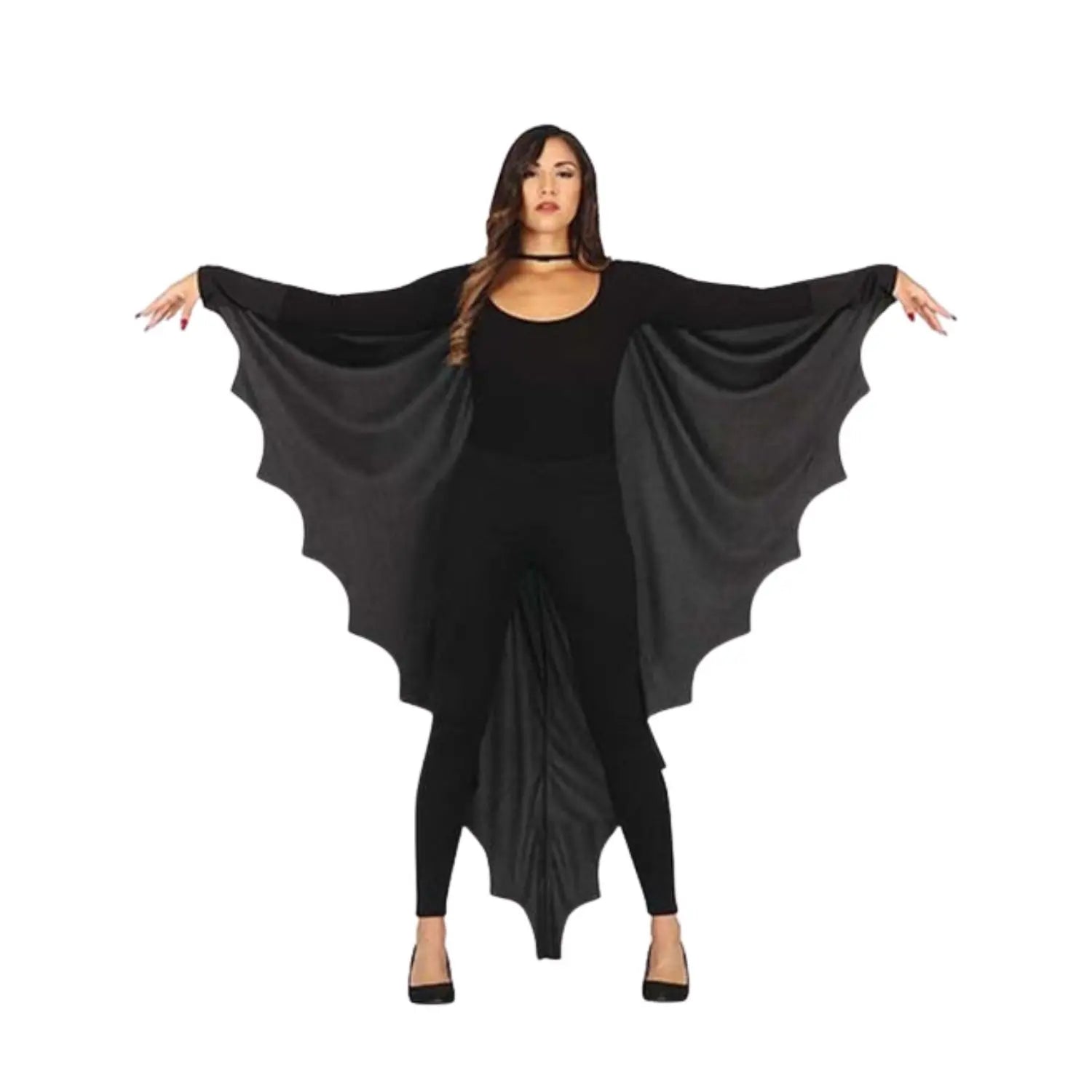 Capa de murciélago para adulto con alas negras de 124 x 124 cm para Halloween