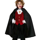 capa negra infantil complemento para look de vampiro o temática terror en Halloween