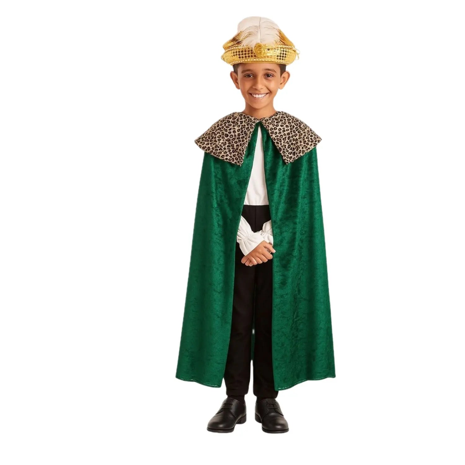 capa de rey Baltasar infantil complemento para look de Navidad o reyes magos