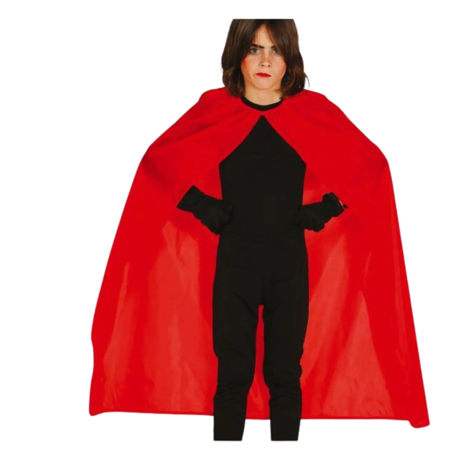 capa roja infantil sin capucha complemento para look de vampiro o fantasía en Halloween