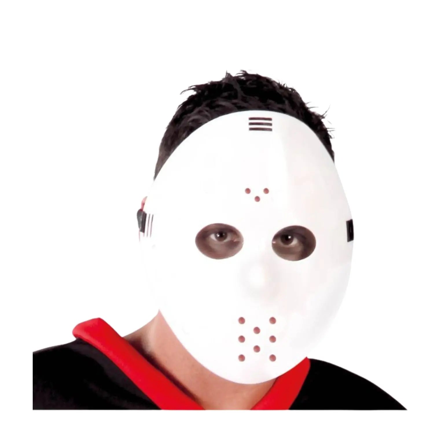 careta de hockey blanca de pvc para disfraz de terror en halloween