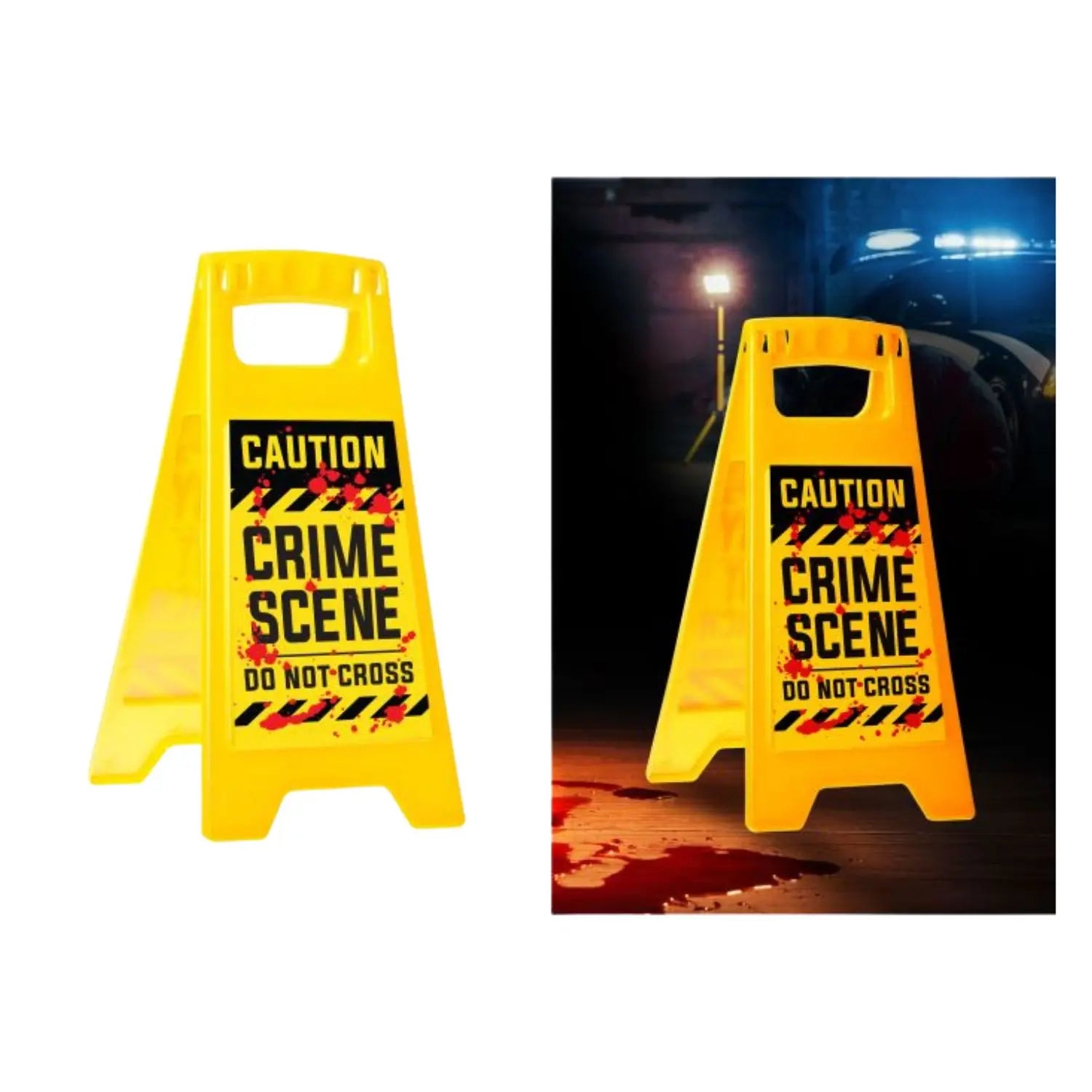 Cartel plegable Caution Crime Scene para decoración de Halloween de 53 cm