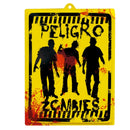 Cartel peligro zombie para decorar fiestas de Halloween y ambientes de terror