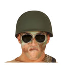 casco militar americano verde para disfraz de soldado en fiestas temáticas