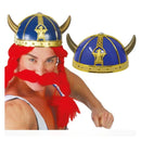 Casco vikingo azul con cuernos para disfraz de vikingo carnaval