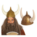 casco vikingo con cuernos accesorio para disfraz vikingo carnaval