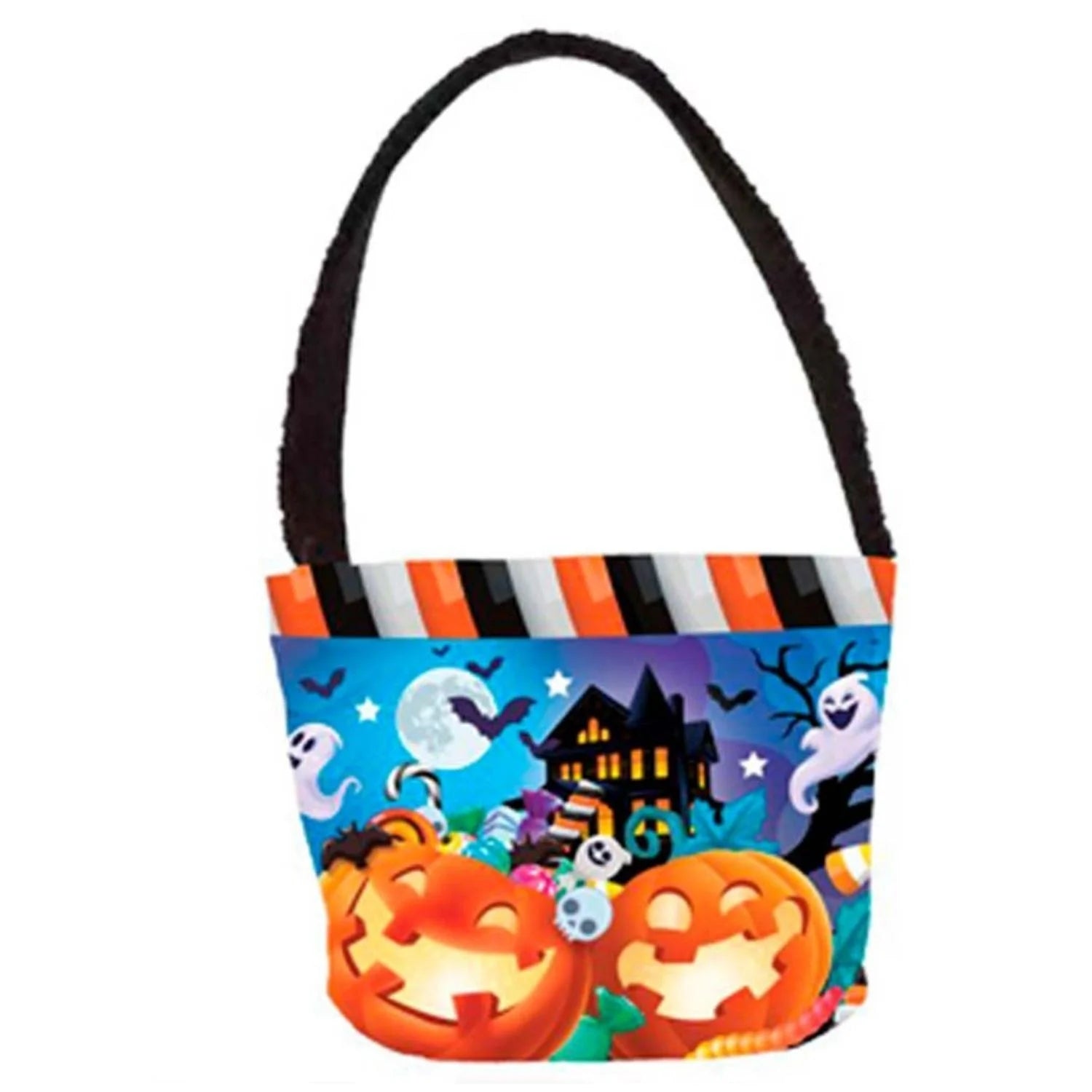 Cesto con calabazas para completar decoraciones y disfraces de Halloween
