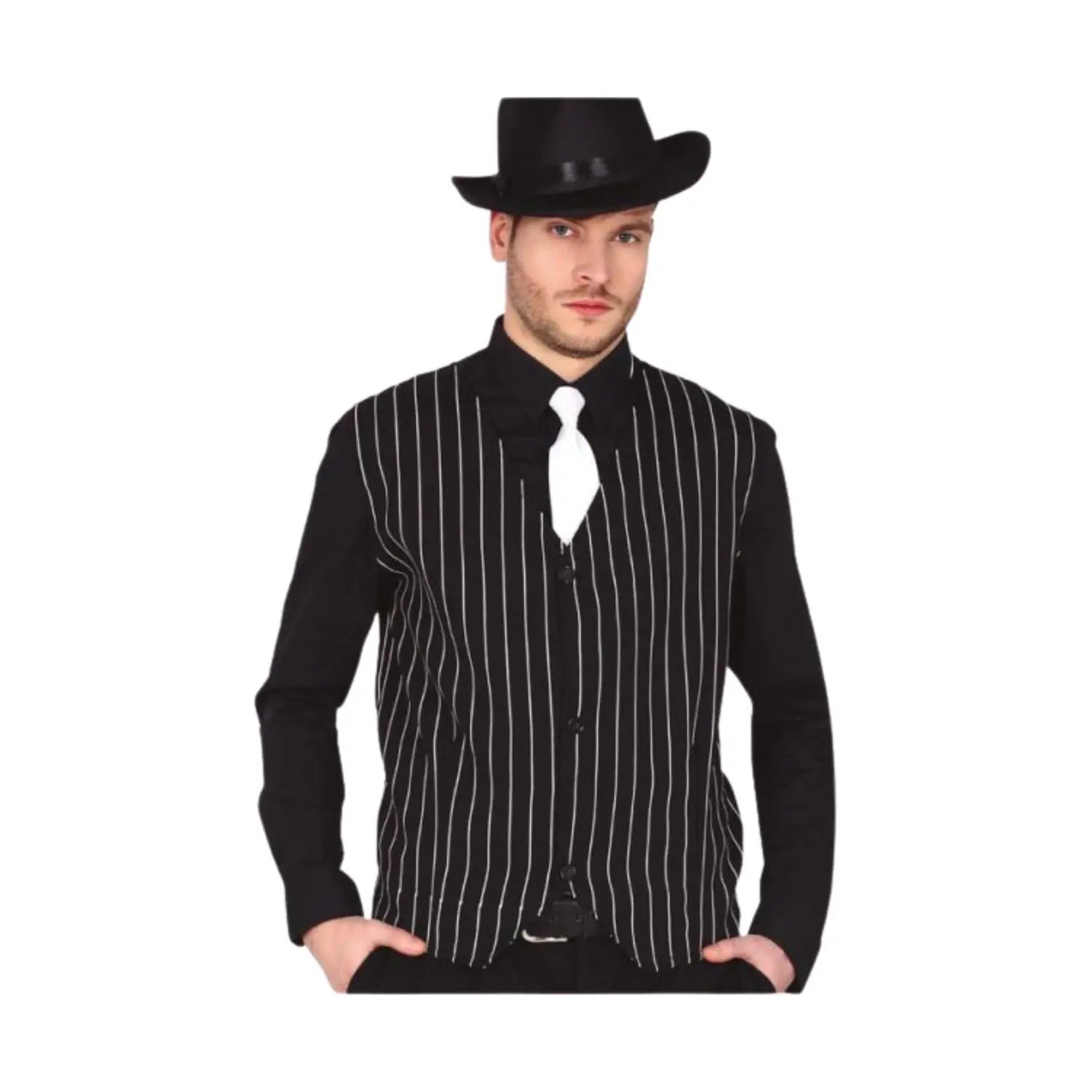 chaleco gangster de rayas adulto complemento para look años 20 o temática mafioso