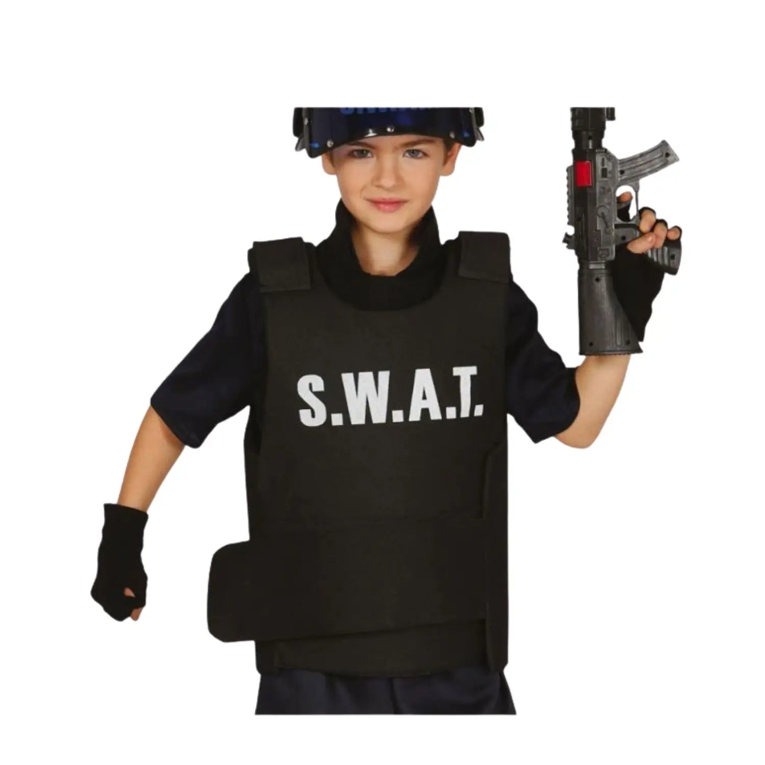 chaleco SWAT infantil complemento para look de policía o temática de acción