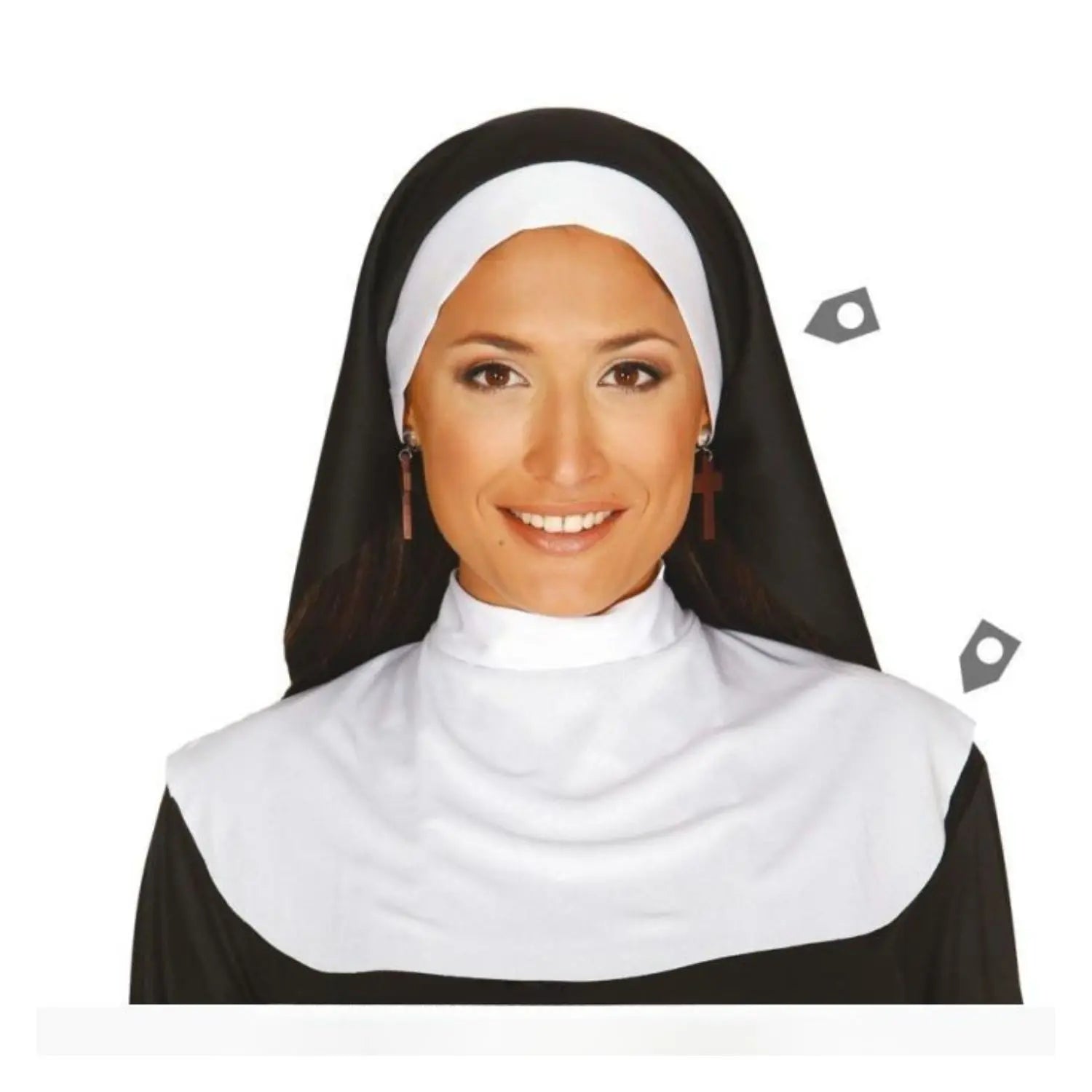 Cofia de monja con cubrecuello accesorio religioso