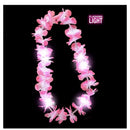 Collar hawaiano rosa con luz para fiestas tropicales y disfraces hawaianos