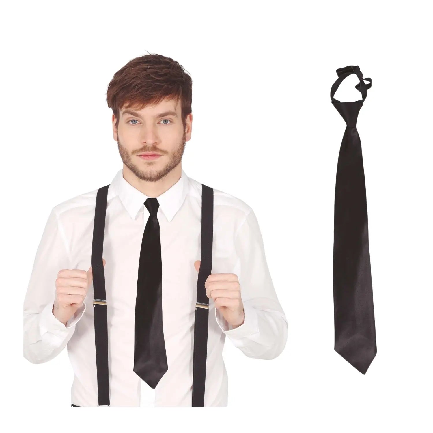 corbata negra complemento para look elegante o fiesta temática