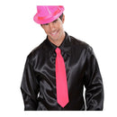 corbata rosa flúor complemento para look años 80 o fiesta temática neón