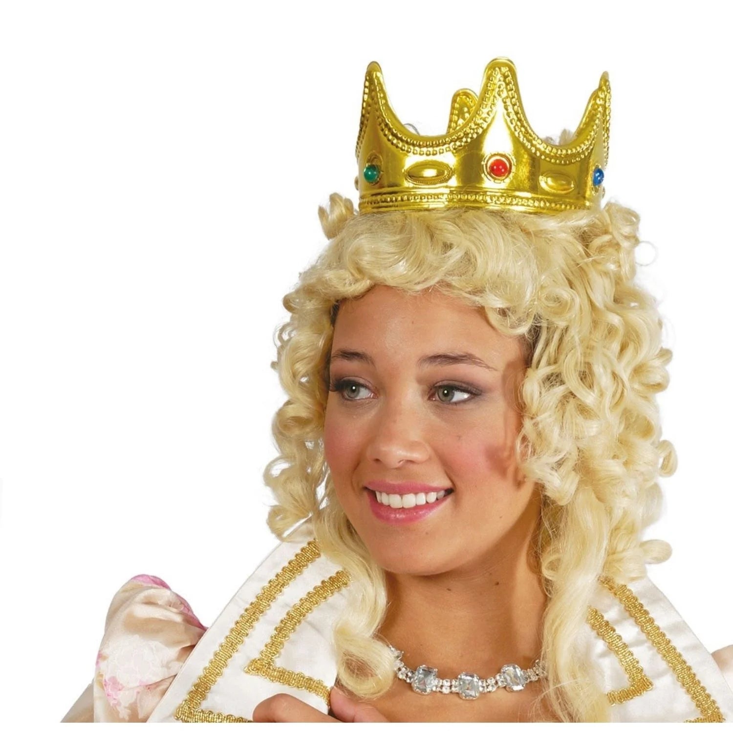 Corona de reina o rey en oro para completar disfraces medievales y de fantasía