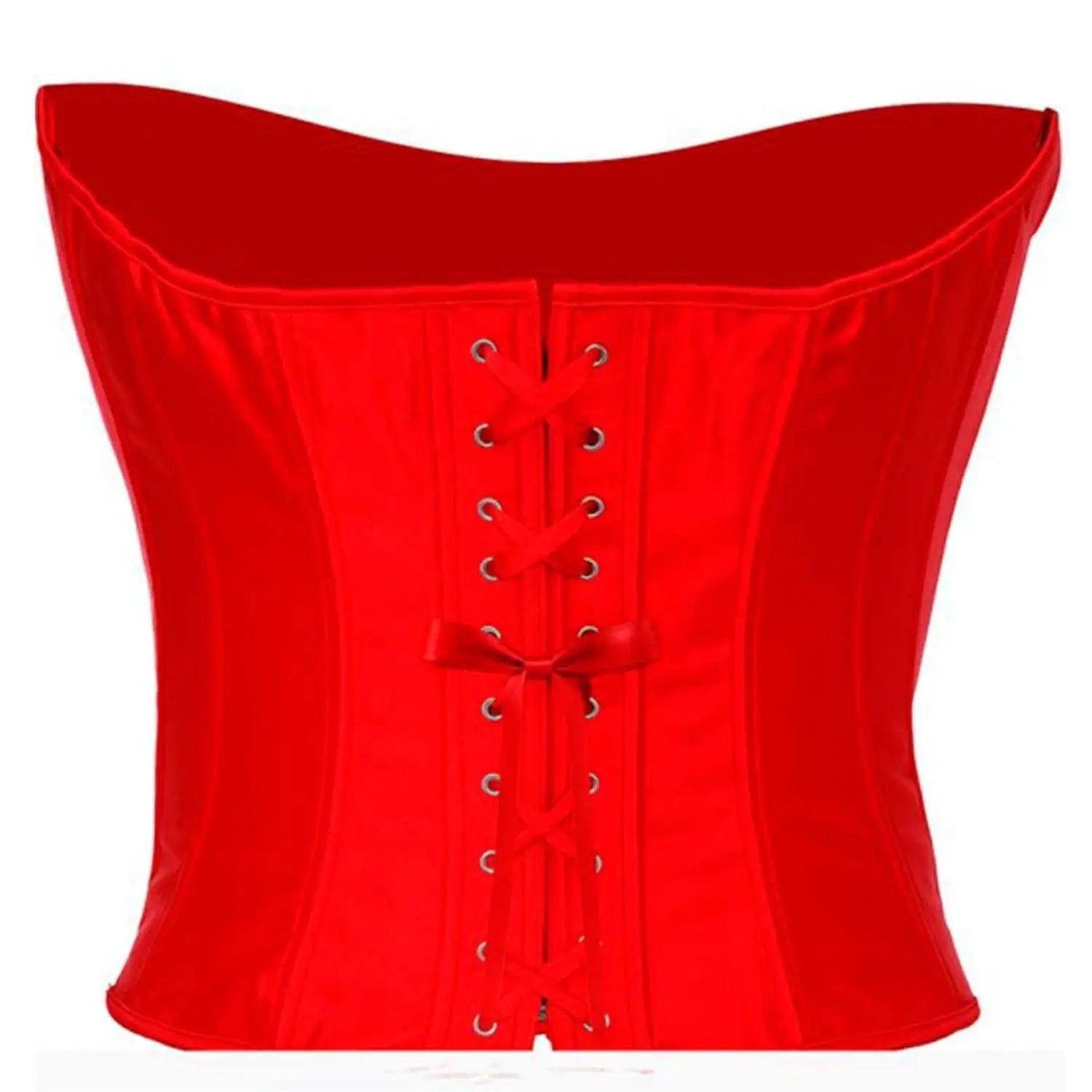 Corpiño liso rojo para mujer ideal para disfraces de pirata, vampiresa, cabaretera y época. Elegante